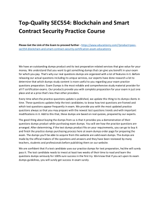 SEC554: Blockchain and Smart Contract Security
