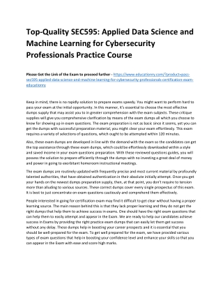 SEC595: Applied Data Science and Machine Learning for Cybersecurity Professional