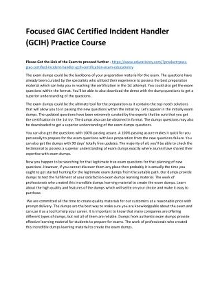 GIAC Certified Incident Handler (GCIH)