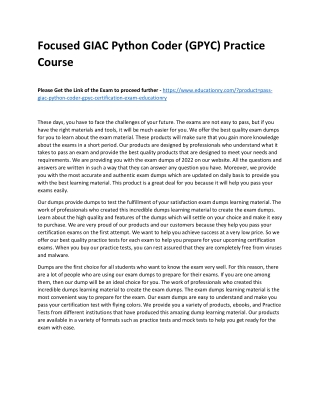 GIAC Python Coder (GPYC)