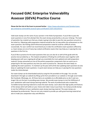 GIAC Enterprise Vulnerability Assessor (GEVA)