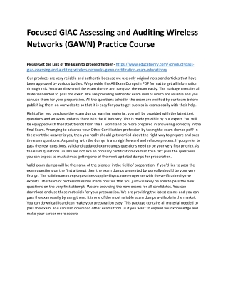 GIAC Assessing and Auditing Wireless Networks (GAWN)