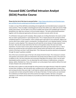 GIAC Certified Intrusion Analyst (GCIA)