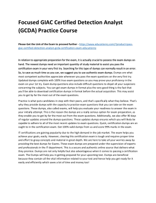 GIAC Certified Detection Analyst (GCDA)