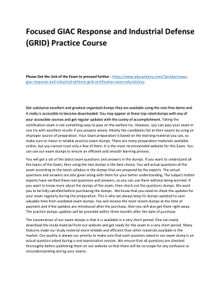 GIAC Response and Industrial Defense (GRID)