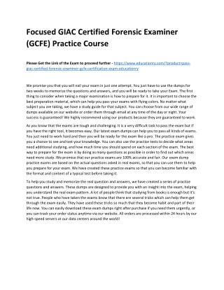 GIAC Certified Forensic Examiner (GCFE)