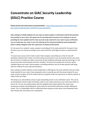 GIAC Security Leadership (GSLC)