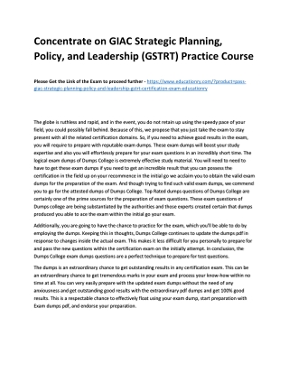 GIAC Strategic Planning, Policy, and Leadership (GSTRT)