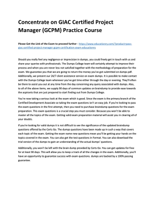 GIAC Certified Project Manager (GCPM)