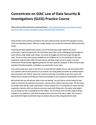 GIAC Law of Data Security & Investigations (GLEG)