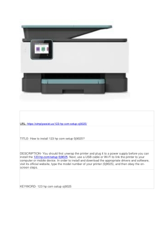 How to install 123 hp com setup 0j9025?