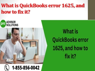 What is QuickBooks error 1625, and how to fix it