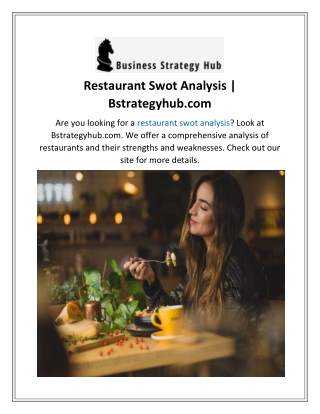 Restaurant Swot Analysis  Bstrategyhub.com