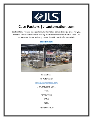 Case Packers  Jlsautomation.com