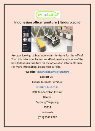 Indonesian office furniture | Enduro.co.id