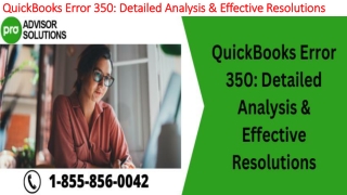The most useful methods to resolve QuickBooks Error 350