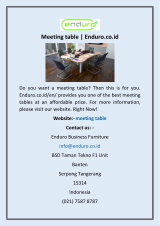 Meeting table | Enduro.co.id