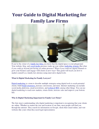 Your Guide to Digital Marketing for Family Law Firms
