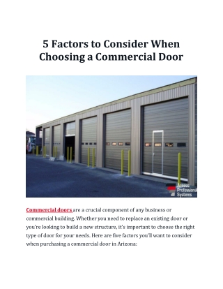 5 Things You Should Consider When Considering a Commercial Door (1)