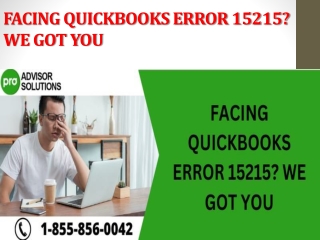 FACING QUICKBOOKS ERROR 15215 WE GOT YOU