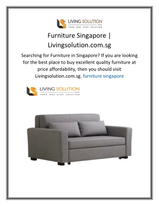 Furniture Singapore  Livingsolution.com.sg