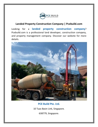 Landed Property Construction Company | Pcebuild.com