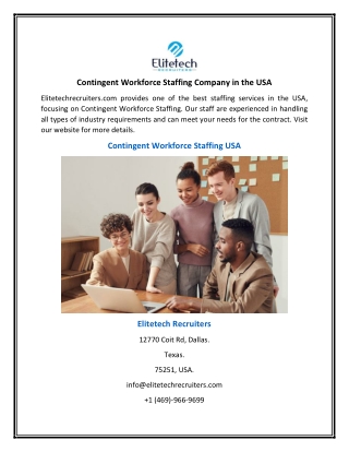 Contingent Workforce Staffing Company in the USA