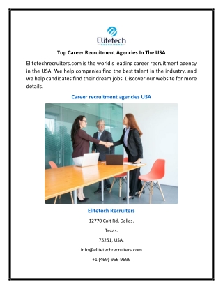 Top Career Recruitment Agencies In The USA