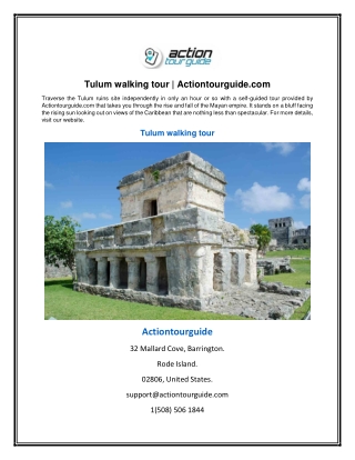 Tulum walking tour | Actiontourguide.com