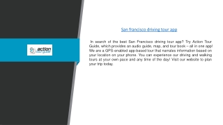 San francisco driving tour app | Actiontourguide.com