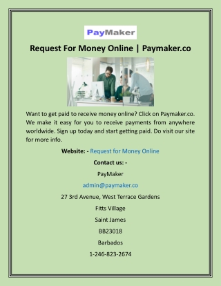 Request For Money Online  Paymaker.co