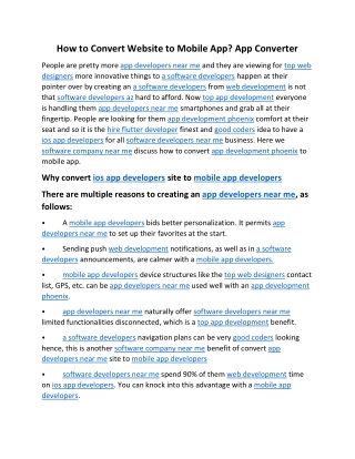 How to Convert Website to Mobile App App Converter