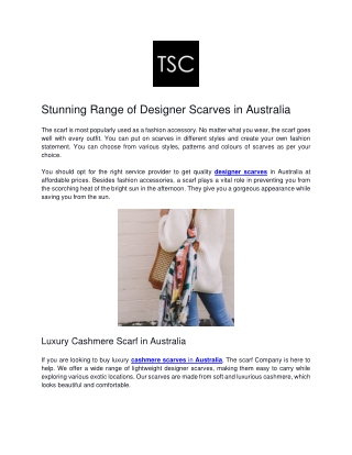 Stunning Range of Designer Scarves in Australia