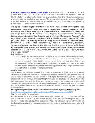 Integrated Platform as a Service market