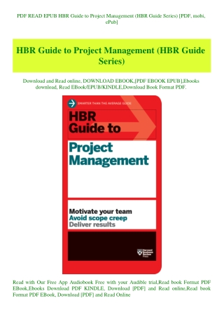 PDF READ EPUB HBR Guide to Project Management (HBR Guide Series) [PDF  mobi  ePub]