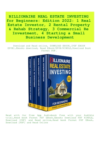 (READ-PDF!) BILLIONAIRE REAL ESTATE INVESTING for Beginners Edition 2022 1 Real Estate Investor  2 R