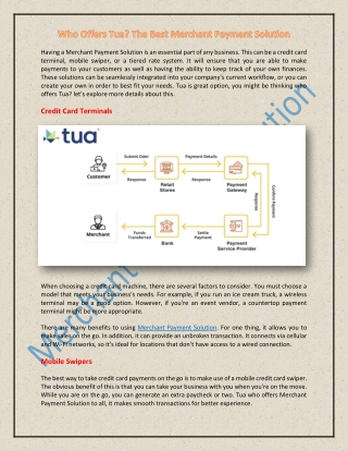 Who Offers Tua? The Best Merchant Payment Solution