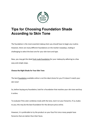 Tips for Choosing Foundation Shade According to Skin Tone