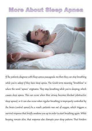 More About Sleep Apnea