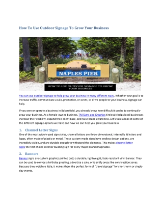 How To Use Outdoor Signage To Grow Your Business