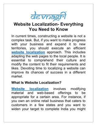 Website Localization- Everything You Need to Know