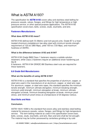 What is ASTM A193