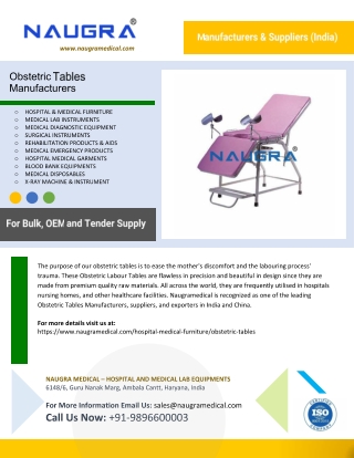 Obstetric Tables Manufacturers