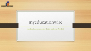 Medical Courses After 12th Without Neet | Myeducationwire.com