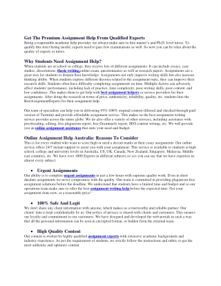 online assignment experts