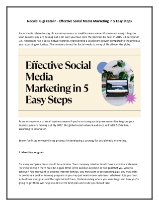 Neculai Gigi Catalin  - Effective Social Media Marketing in 5 Easy Steps