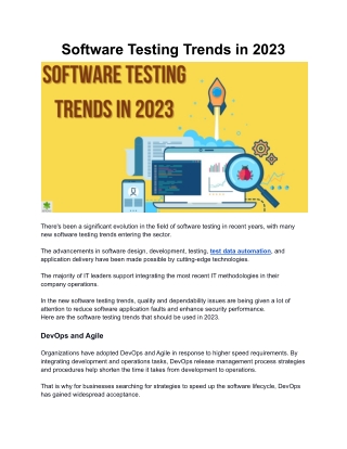 Software Testing Trends in 2023