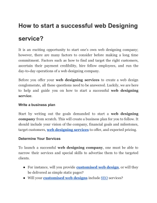 Is it possible to start a successful web design business?