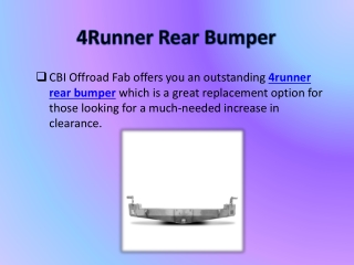 4Runner Rear Bumper