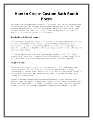 How to Create Custom Bath Bomb Boxes